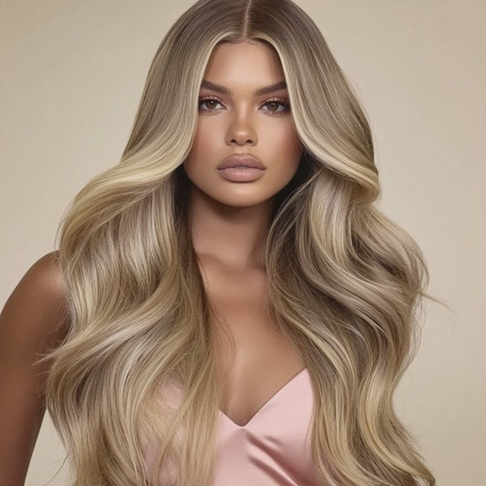 Strand Sculpt No Fuss No Mess 13X6 HD Lace Front Wig Blonde Highlight Glueless Wig